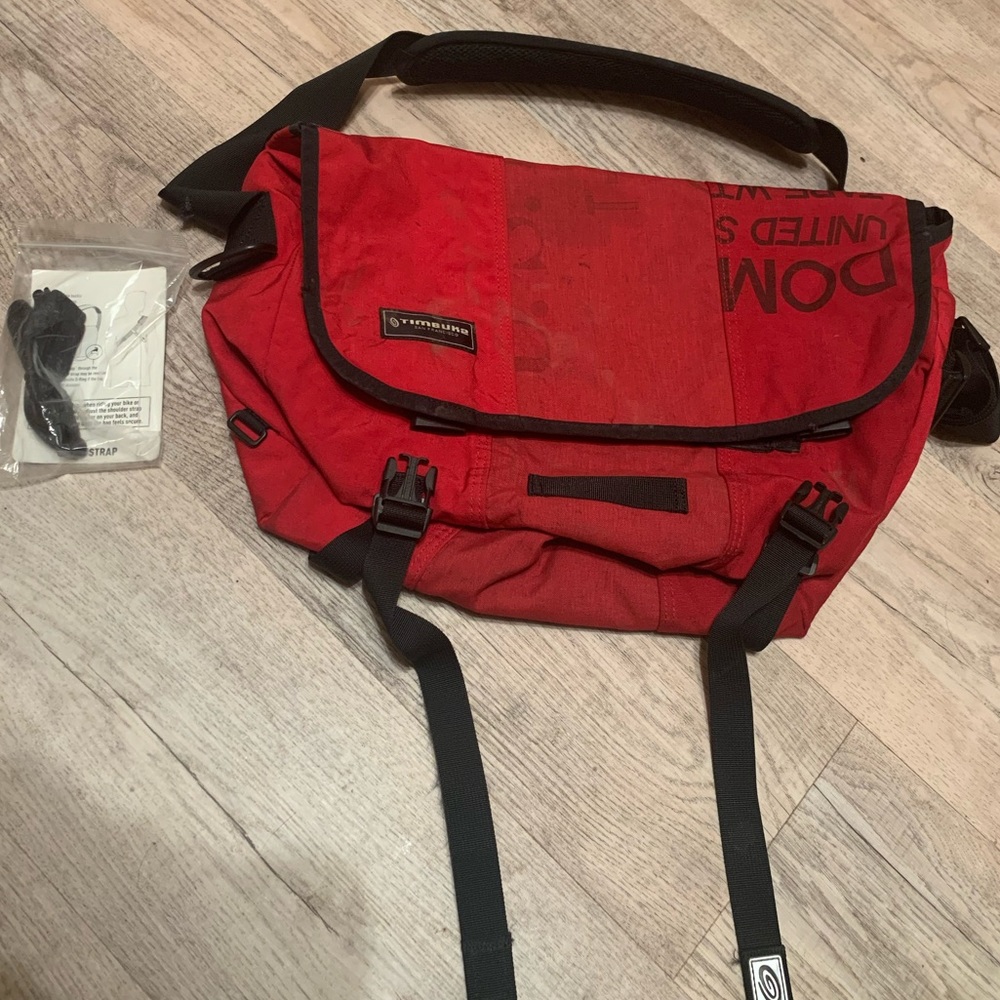 Timbuktu messenger bag- made of of recycled usps mail bags.
